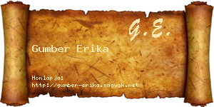 Gumber Erika névjegykártya